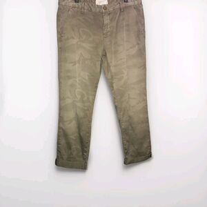 Current Elliot Pants The Buddy Trouser Size 28 Army Camo Green Tapered‎ Cuffed
